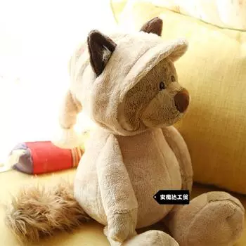 Тот же плюшевый игрушечный играет с мультяшной куклой Тануки в капюшоне, креативная детская игрушка, подарок на день рождения, для девочки 25cm