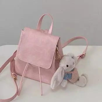 Тот же розовый рюкзак женский маленький и свежий весенний и летний простой литературный и универсальный наплечный 22*10*18.5 розовый