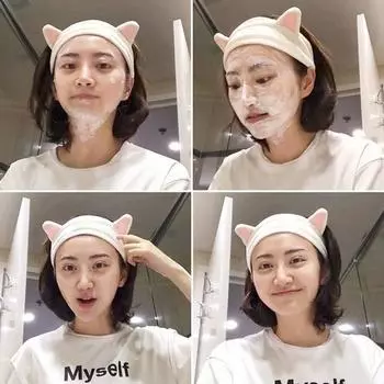 Тот же тип ремня для волос с кошачьими ушками белый