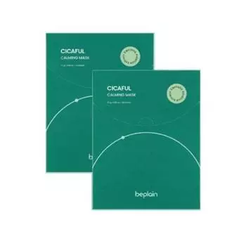 [Total 20 sheets] Be-Plain Cicaful Calming Mask (10 sheets x 2 boxes) Centella asiatica moisture soothing mask pack, 2 packs