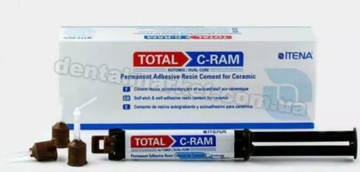 TOTAL CRAM ITENA Стоматологический самоклеящийся полимерный постоянный цемент 8 г шприц