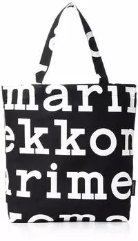 Tote bag 047312 NOTKO LOGO cotton WHITE [Marimekko] BLACK/OFF [item]