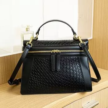 Tote Bag, A High-end Retro Woven Bag for Women s Commuting, Large-capacity Fashionable Hand-held Crossbody Bag чёрный