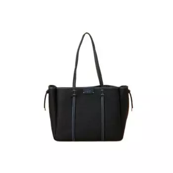 Tote Bag Canvas Design Synthetic Leather Tote Bag Large Size 00032310130022 Black [Samantha Thavasa] Women s