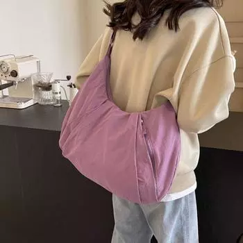 Tote Bag Casual Dumpling Bag Large Capacity Oxford Cloth Underarm Bag Nylon Shoulder Bag Girls белый