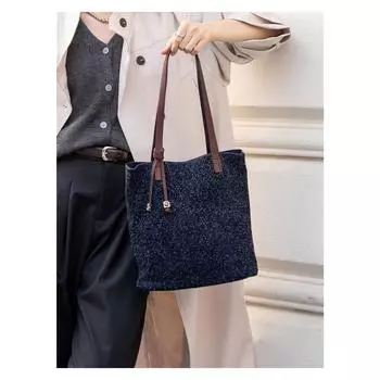 Tote Bag for Women, Simple Two-layer Matte Leather, Single-shoulder Large Bag, Versatile and Large-capacity Handbag