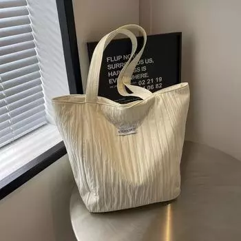 Сумка-тоут студенческая сумка через плечо женская большая вместимость сумка подмышкой чёрный