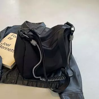 Сумка-тоут городская простая повседневная портативная большая вместительная сумка через плечо женская сумка чёрный