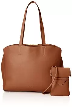 Tote bag with smartphone shoulder A4 PC storage Lineare Camel [Legato Largo] LH-L0071 Women s