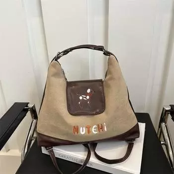 Tote bag women 2025 new large-capacity backpack casual street trend single shoulder underarm travel backpack темно-коричневого