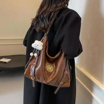 Сумка-тоут женская 2024 новый большой вместительный рюкзак для поездок на работу многофункциональный повседневный рюкзак на плечо для выхода в свет чёрный