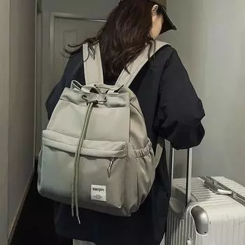 Tote bag women s 2024 new large-capacity commuter backpack hand-held schoolbag fashionable versatile travel backpack серый