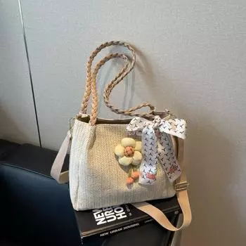 Tote bag women s large-capacity new summer crossbody woven straw bag seaside vacation wind beach bag