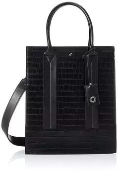 Tote Croco Style Square Tote Bag Black [Samantha Vega] Bag/Brief Women s