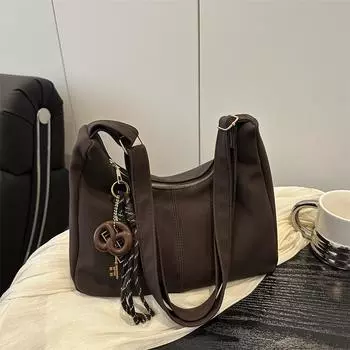 Tote retro texture matte large capacity spring versatile bag 2025 new shoulder messenger bag