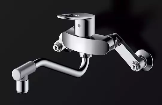 TOTO кухонный настенный смеситель TKY01306JA серебристый (Эко сингл) серебряный