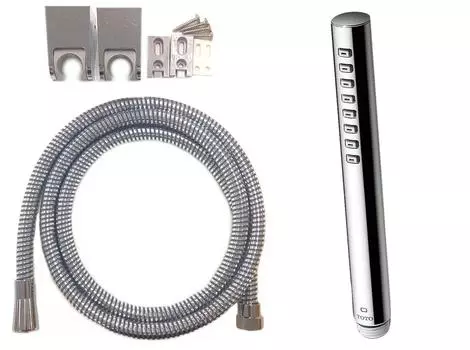 TOTO Shower Set Wave Cylinder Shape Angle Adjustable Shower Hanger x Metallic Resin Hose TBW02018J (Comfort Shower, 2, 1600mm)