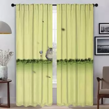 TotoroS Elegant Room Curtains for Living Room Tulle for Bedroom Shades Home Interior Curtains 2 Pieces Halloween Decoration W50xH70cmx2pcs-CL