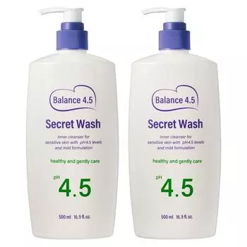 Touch Me Balance 4.5 Secret Wash Женское очищающее средство большой емкости, 500 мл, 2 шт.