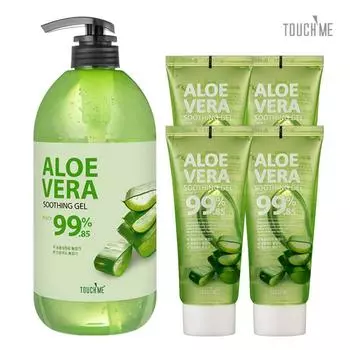 Touch Me Large Capacity Aloe Vera Soothing Gel 1000ml + 100mlX4, 1000ml + 100mlX4
