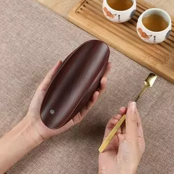 Touch Sensor Tea Scale Accurate Wood Texture Coffee Scale Professional 0.1/500 Gram Kitchen Scale Seasoning чёрный