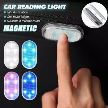 Touch Switch Car LED Touch Light Mini Size Rechargeable Interior Inspection Lamp Portable Car Roof Trunk 6 LED Beam Magnetic