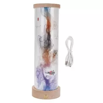 Touch Table Lamp Solid Wood PC 3 Color Temperatures Stepless Dimmable Cordless LED Bedside Lamp for