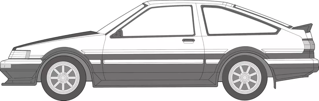 Touge Series Toyota Hachiroku Krevin AE86 carbon bonnet plastic model 1/24 No.1 EX-1 (with decal) белый