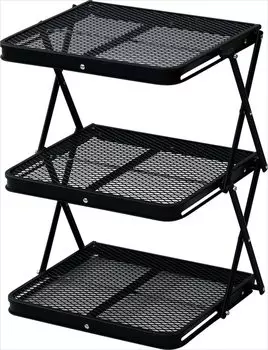 Tough Light Shelf 3 Tiers Black Body Width x Depth 32 x Height 49cm [Campers Collection] TLR-3 (MBK) Size 39.5 чёрный