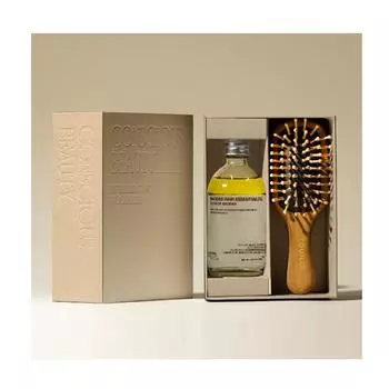 TOUN28 Эфирное масло для волос баобаба + набор мини-деревянных щеток, 2 шт.