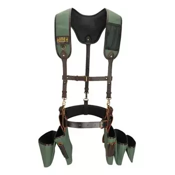 TOURBON Waist Bag with Tool Bag with Multiple Canvas and Leather for Field Electrical DIY and More Suspenders, Pockets, Fabric, Work, Work, Repairs,