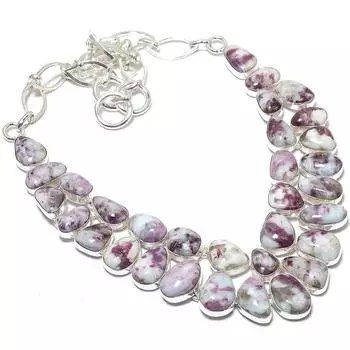 Ожерелье из серебра 925 пробы с турмалином, ручная работа, 18 дюймов JCN484-116