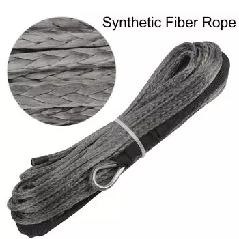 Tow Rope Winch Line UHMWPE Rope Synthetic Fiber Rope 4.8mm*15M серый