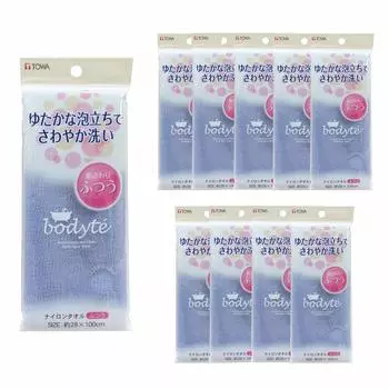 Towa Sangyo Body Towel Blue 10 Pieces BO Nylon Regular 10 Piece Set