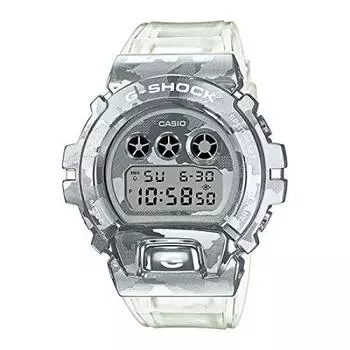 Товар CASIO Часы Casio для детей, мальчиков, цифровые, водонепроницаемые, белые, серебристые, камуфляжные, камуфляжные, скелетонированные, G-SHOCK, G-Shock GM-6900SCM-1, мужские