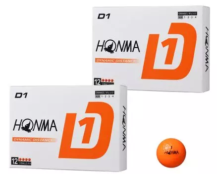 товар Мяч для гольфа Honma HONMAD1 2024 модель BT2401 оранжевый 2 дюжины 12 штук x 2 с оригинальным полотенцем Без бренда