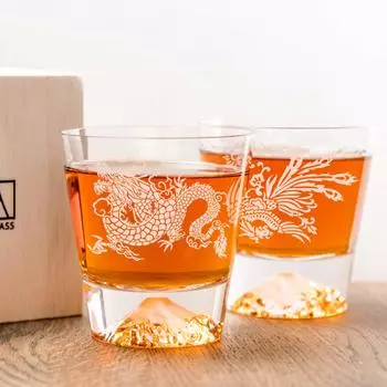 Товар Стекло Fuji Стекло Tajima Стекло Ryujin x Phoenix Rocks Набор из 2 пар бокалов Сувенир Гран-При Бокал Edo Kiriko Fuji Бокал для виски Rocks Бокал для сакэ