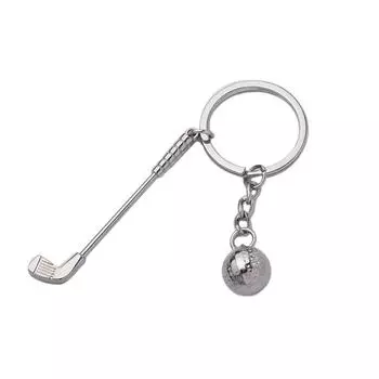 Товары Цинк цинковый сплав ремесло круглый мяч клюшка для гольфа брелок в виде мяча спортивный тематический брелок металлический брелок 1 PC