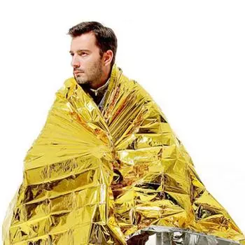Товары для активного отдыха Землетрясение Спасательное одеяло для холода Спасательное одеяло для экстренной помощи Тепловое одеяло Солнцезащитное одеяло Выживание серебряный