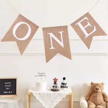 Товары для детского душа Мешковина ONE Гирлянда Сувениры для первого дня рождения Детский стульчик Флаг в форме рыбьего хвоста