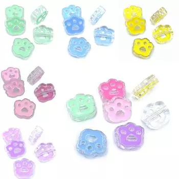 Товары для дома и вечеринки бусины сплав капающие масляные серьги браслет плавающие подвески для самостоятельного изготовления подвески мультяшная кошачья лапка 5 шт 23*26 мм красный