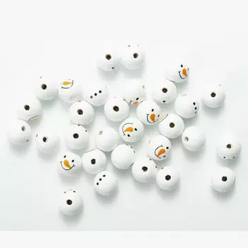 Товары для дома и вечеринки для дома Детские игрушки Аксессуары для браслетов Горячий подарок Navidad Рождество 20 мм Круглый 2 шт. Снеговик DIY Деревянные бусины Украшения Новинка Snowman Belly