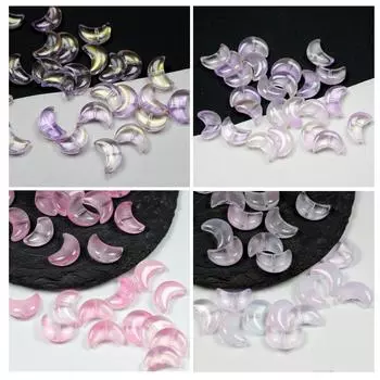 Товары для дома и вечеринки Украшения Глазированные бусины в старинном стиле Fat Moon 50 шт. с перекрестными отверстиями Аксессуары для волос Материалы ручной работы Браслет Подвеска DIY 7x14 мм