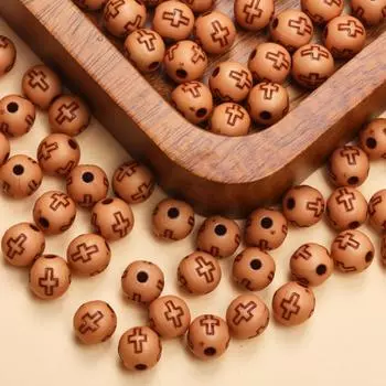 Товары для дома и вечеринок Акриловый браслет-крестик ручной работы DIY 7 мм Аксессуары для изготовления ювелирных изделий Круглый материал Модные свободные бусины Брелок 50 шт. Ожерелье