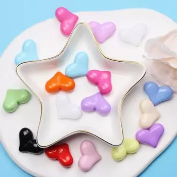 Товары для дома и вечеринок Браслет Ожерелье Акриловые бусины-разделители для изготовления ювелирных изделий DIY Аксессуары ручной работы Красочные 17 мм * 22 мм Форма сердца Свободные большие 17mm*22mm(5pcs) розовый