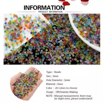 Товары для дома и вечеринок для DIY Круглое прозрачное стекло Вышивание Популярные бусины Разделитель для изготовления ювелирных изделий 700 шт./пакет Размер 3 мм Матовые цвета Равномерное ремесло павлин голубой