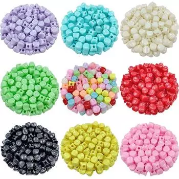 Товары для дома и вечеринок Изготовление ювелирных изделий DIY для оптовой продажи Ожерелье Браслет Подвеска Сплошной цвет Кубические бусины 20 шт. 9 мм розовый