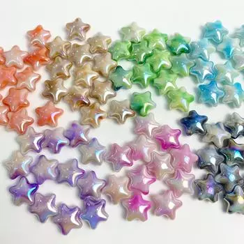 Товары для дома и вечеринок Материал из бисера Бусины с пятиконечной звездой 5 шт. Украшения Аксессуары Серьги «сделай сам» Висячие градиентные ореолы Краситель Двухцветный розовый