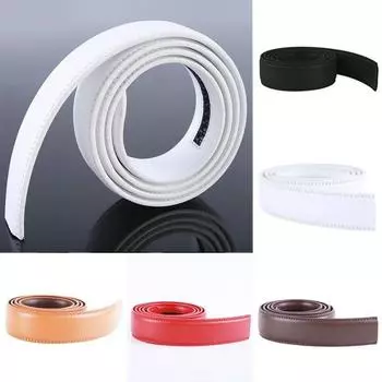 Товары для дома Кожаный ремень Пояс без пряжки Мужской искусственный ремешок с автоматической пряжкой чёрный