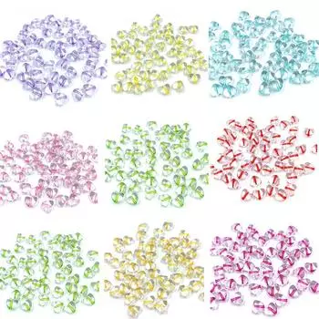Товары для дома, оптовая продажа, акриловые бусины с сердцем любви, прозрачные свободные бусины-разделители, аксессуары для браслетов «сделай сам», для изготовления ювелирных изделий, многоцветные, 9 цветов зелёный